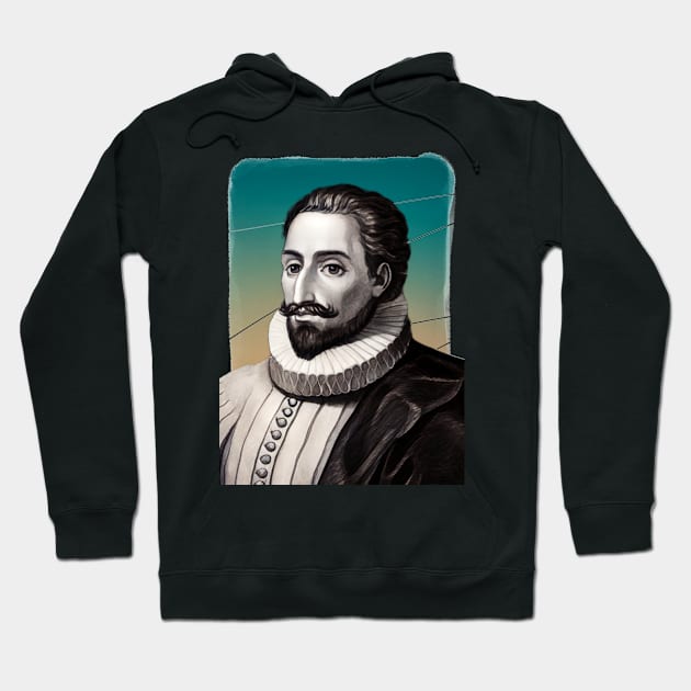 Spanish writer Miguel de Cervantes illustration Hoodie by Litstoy 